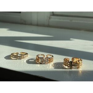 Elegant Gold-Tone Ring Set